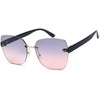 styleBREAKER 09020145 Women's Frameless Sunglasses with Tinted Rectangular Polycarbonate Lenses,