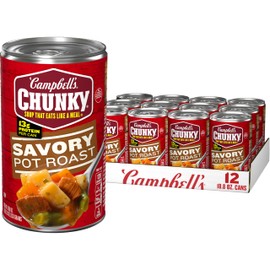 Campbell’s Chunky Soup, Savory Pot Roast Soup, 18.8 oz Can (Pack of 12)