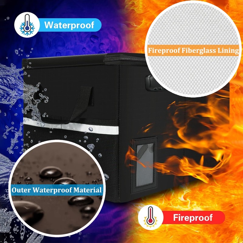 File Box with Lock 5200°F with Heat Insulated,Fireproof Box File