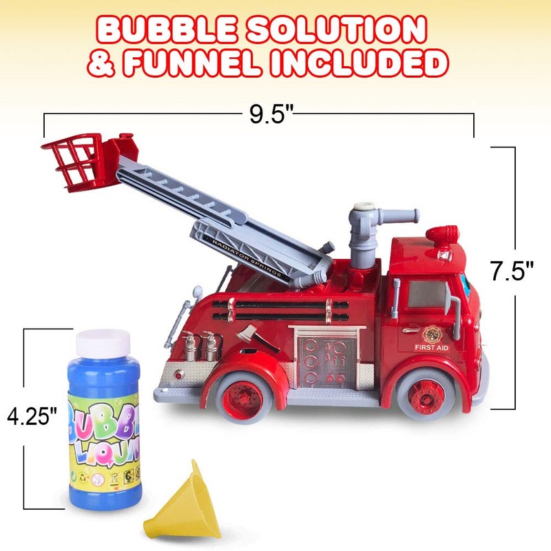 ArtCreativity Fire Truck Toy with Bubble Blowing Action – Fun