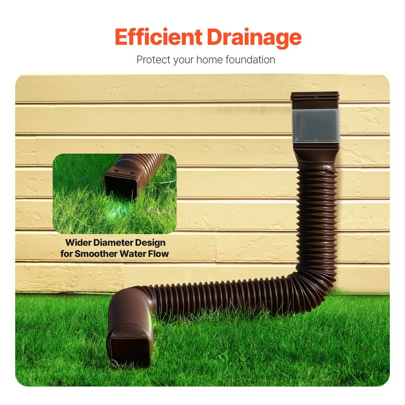 VEVOR HC3003G2 Rain 2-Pack Flexible Downspout, Spout Drain Extendable from