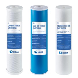 3-stage Replacement Filter Cartridges Set, PP, GAC KDF, Carbon Block, Fit for WF3 Series Whole House Water Filter (PP,GAC+KDF, Carbon Block)
