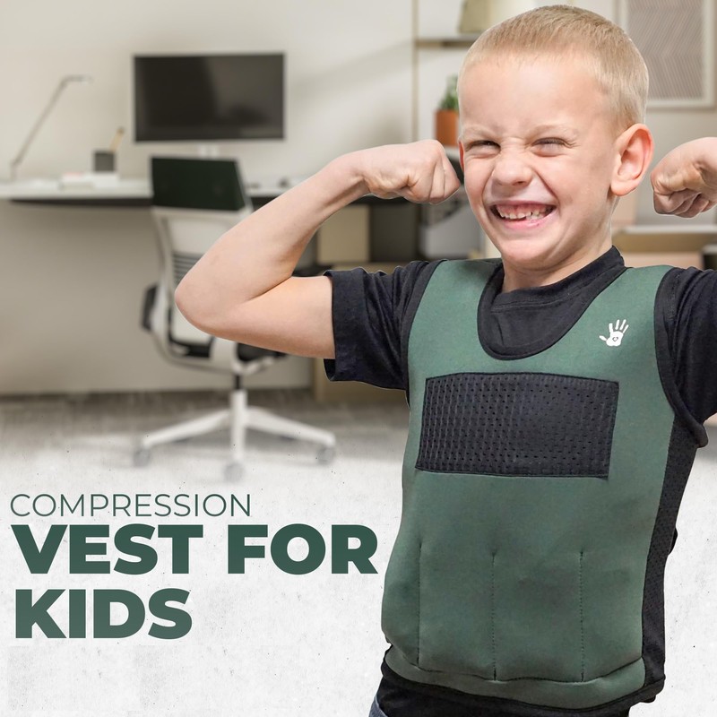 Weighted Vest for Kids - Adjustable Compression Vest, Medium (Ages