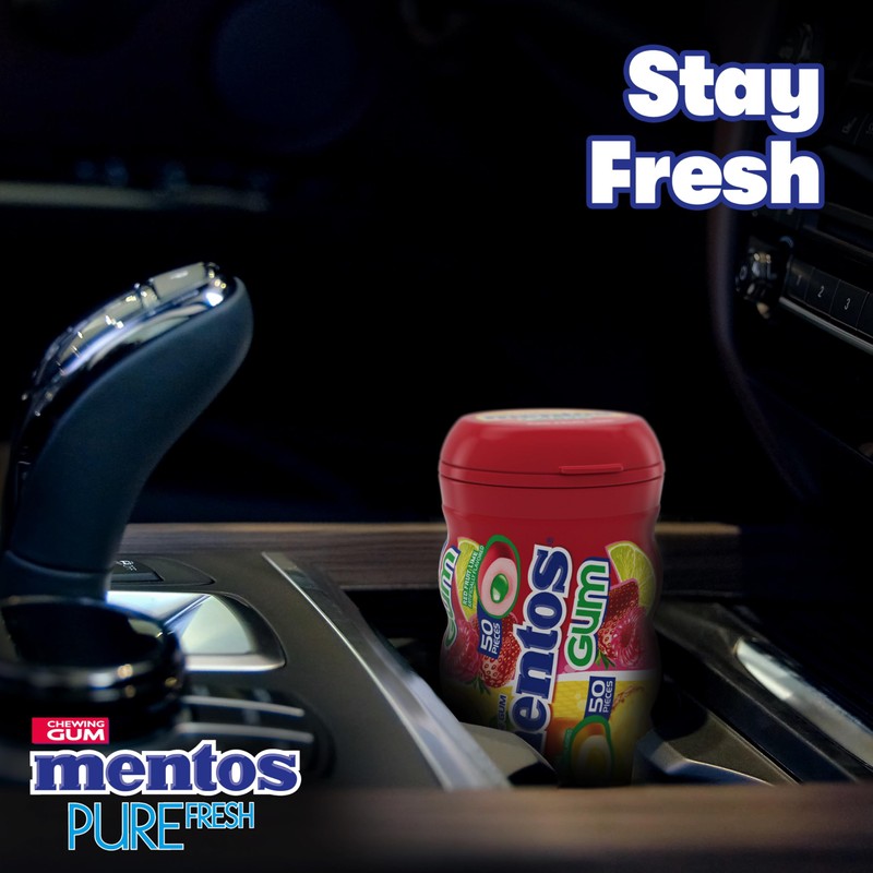 Mentos Sugar Free Gum, Red Fruit Lime, 50 Piece Bottle,