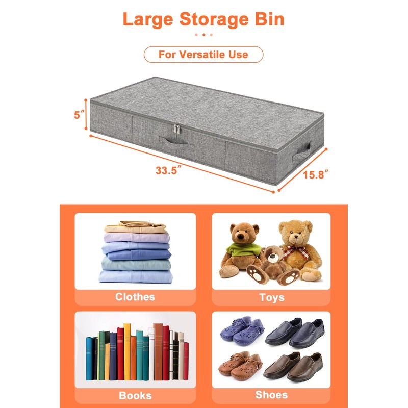 punemi Low Profile Under Bed Storage, 5 inches High Underbed