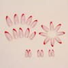 RikView French Tip Press on Almond Acrylic Red Glossy Full