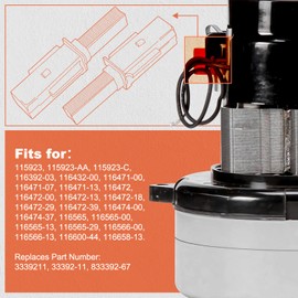 LEFITPA 2 Pack Replacement 3339211 33392-11 Carbon Brush for Ametek Lamb Motor for Metro Air Force AF3 B3 MB3 Models (3/8" Width)