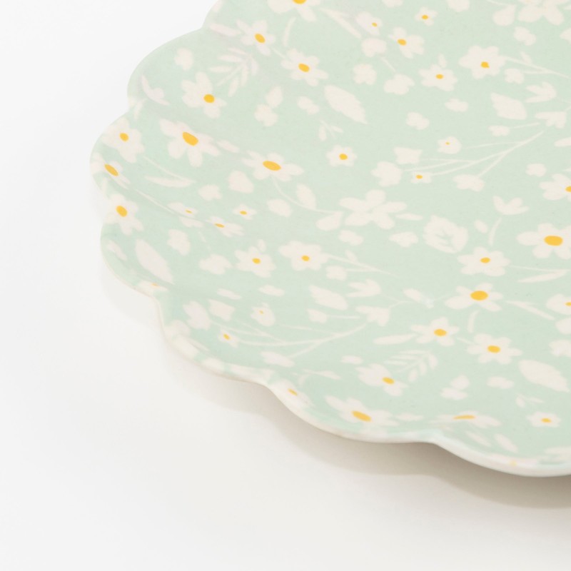 Meri Meri Reusable Bamboo Plates Floral Large 6x