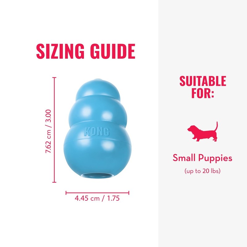 KONG Puppy - Natural Teething Rubber Chew Toy for Dogs