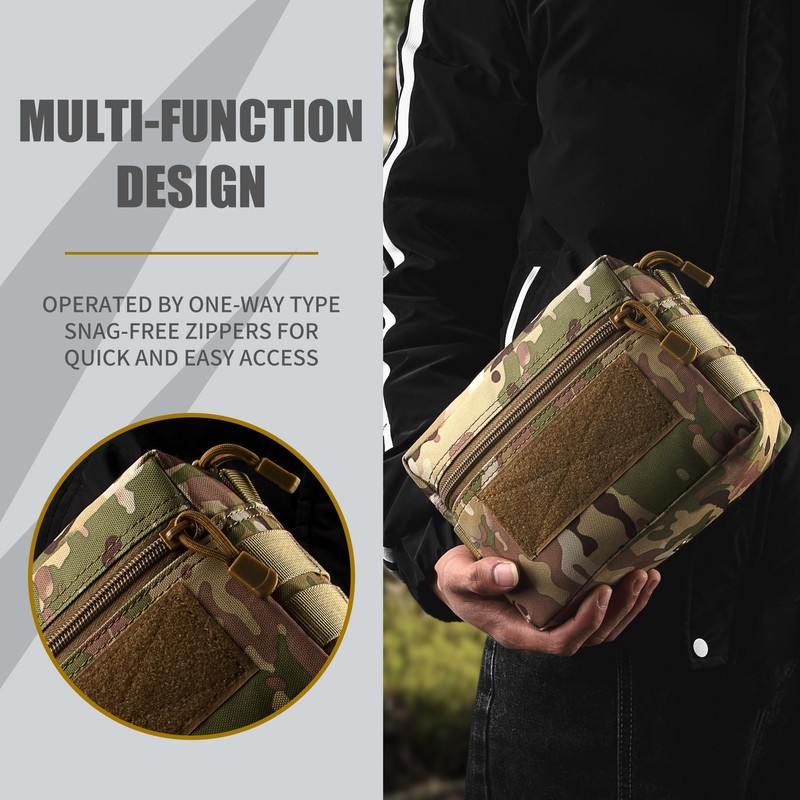 bvya 2 Pack Tactical Molle EDC Pouch Multi-Purpose Admin Pouch