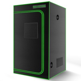 MELONFARM 4x4 Grow Tent, 48"x48"x80'' High Reflective 600D Diamond Mylar Canvas with Observation Window and Floor Tray for Hydroponic Indoor Plant Growing