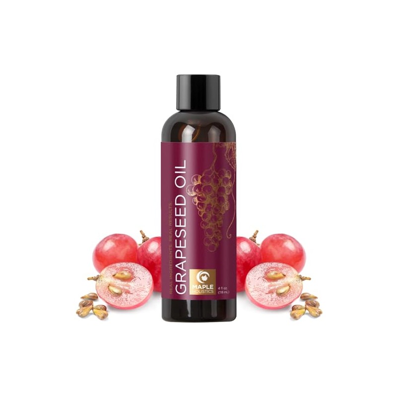 Pure Grapeseed Oil for Hair, Face Acne - Cold Pressed