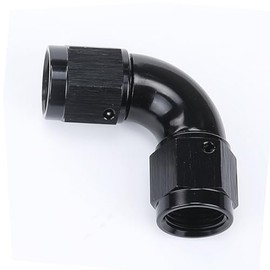 Aluminum 90 Degree -8 AN Female to 8AN Female One Piece Full Flow Hose Coupler Fitting 3/4-16 JIC 8 Double Swivel Pipe Connector, Black