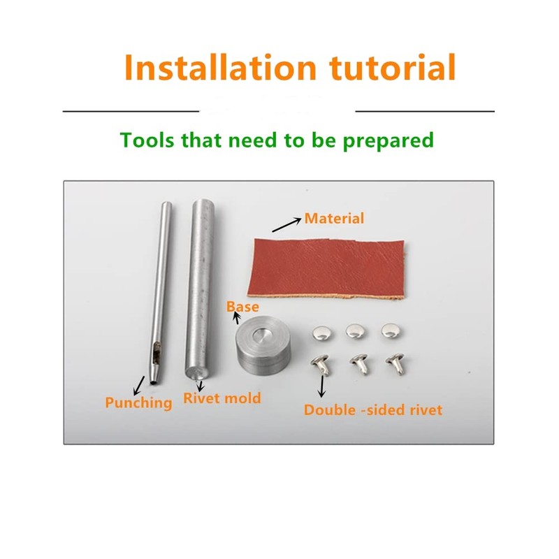 100 Pack 8mm x 8mm Double Cap Rivets Leather Rivets