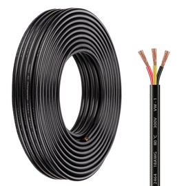20 Gauge 3 Conductor Electrical Wire, 20 AWG Tinned Copper 3 Wire Cable - Flexible Stranded Electrical Wire for LED Strips, Lamps, Marine & Automotive Use (65.6FT)