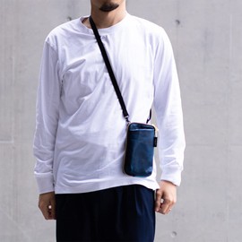 Agility affa "Park Pochette" Smartphone Shoulder Bag, Men's, Smartphone Shoulder Pouch, Mini Shoulder, Genuine Leather, Leather, navy