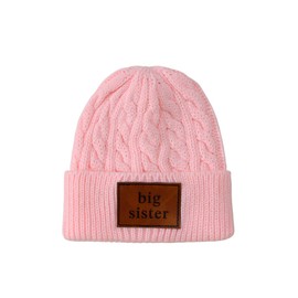 MODNTOGA Baby Girl Big Sister Beanie Toddler Promoted to Big Sis Hat Fall Winter Beanie Kids Girl Warm Knitted Cap 1-6 Years (Light Pink, 1-6Years)