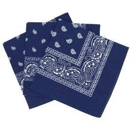 Laciteinterdite Set of 3 Paisley Bandanas for Men and Women, 57 x 57 cm One Size dark blue