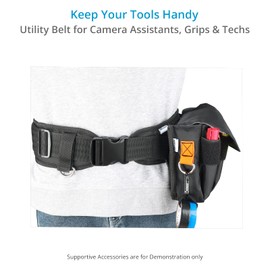 PROAIM Cube Utility Tool Belt for Camera Assistants, Grips & Techs. for Gaffer Tape, Multi-Tool & Other Accessories. Adjustable Belt (Waist Sizes-28” to 56”) (P-CBTB-01)
