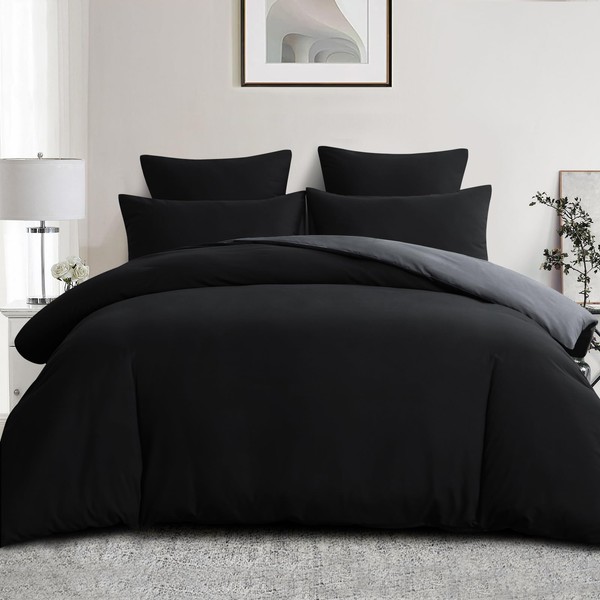 Aisbo Double Size Duvet Cover Set - 3Pcs Reversible Bedding