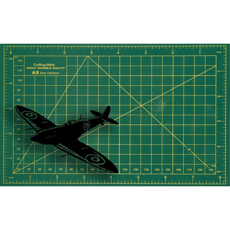 Spitfire Silhouette Vinyl Decal Sticker 4 inch Wide (100mm) (Black)