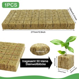 Nuyoah Rock Wool Cultivation Cubes Hydroponics Rockwool Cube Rockwool Cube 2.5 x 2.5 x 2.5 cm Pack of 50 Rockwools Grow Cubes Plants Hydroponic Rock Wool for Bottomless Cultivation Cuttings Clone