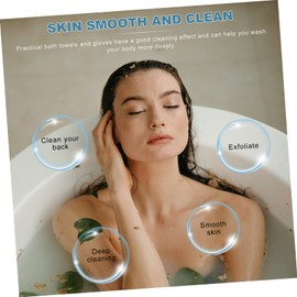 Baluue Multi-function Back Shower Gloves Bath Towel Set Exfoliating Body Brush Massager