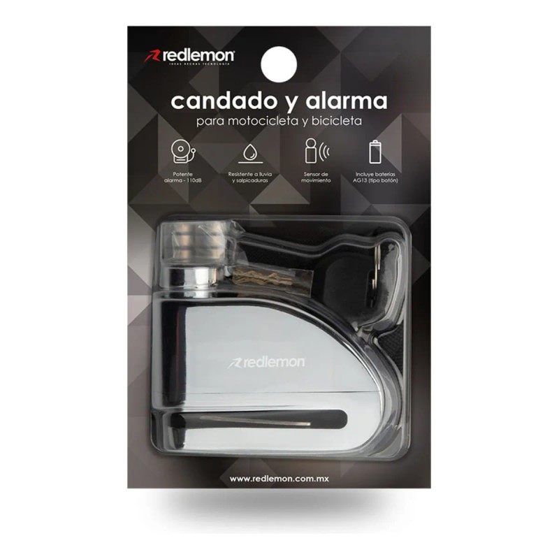 Redlemon Candado Para Bicicleta Y Motocicleta Con Alarma, Sensor De