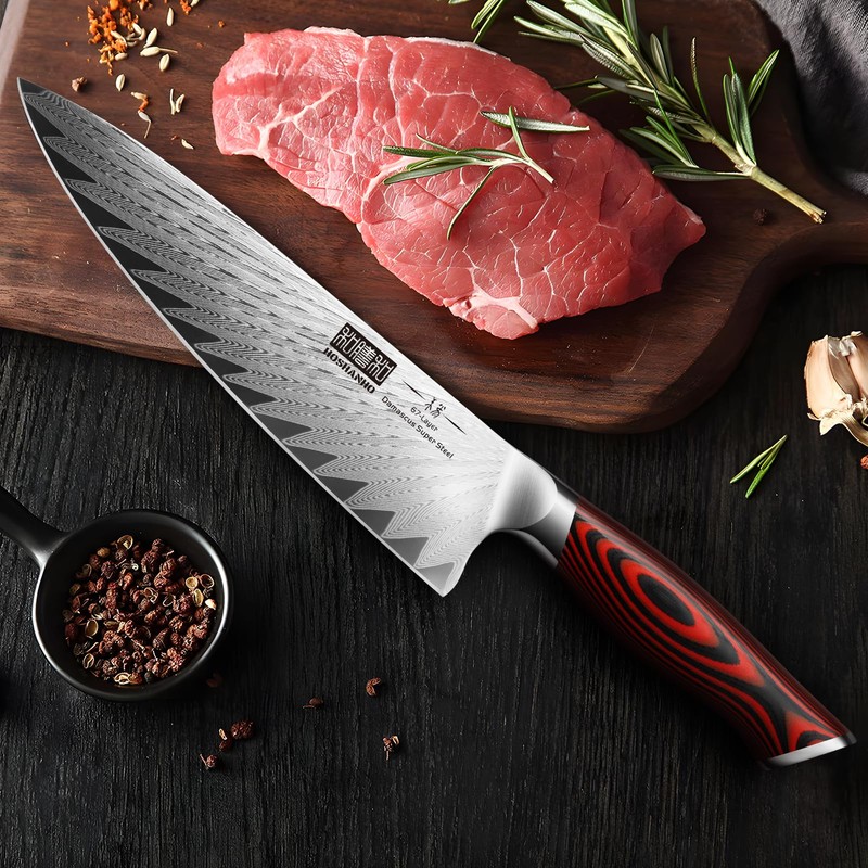 HOSHANHO 8 Inch Damascus Chef Knife, Professional VG-10 Damascus Super