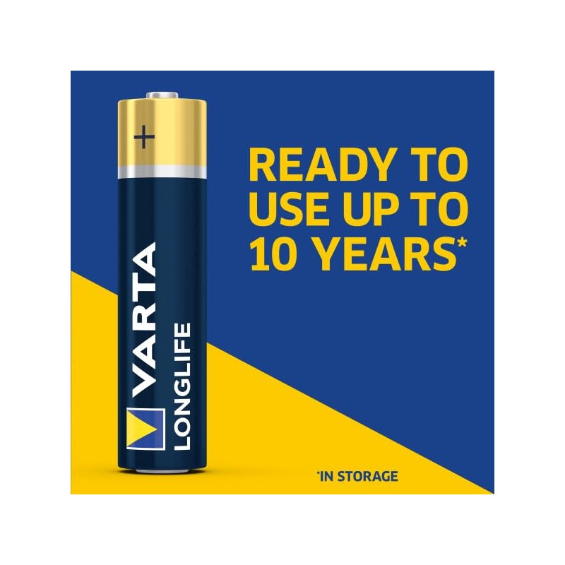 Varta Longlife AAA Batteries (48 Pack), Alkaline Triple A Battery