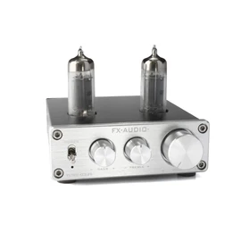 FX-AUDIO- TUBE-03J+ [Silver] Vacuum Tube Hybrid Preamp with Tone Control Function