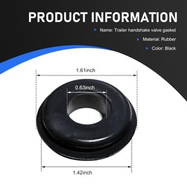 Downhill 20 PCS Glad Hand Seal Thick Kit, Rubber Gladhand Washers Seals Gaskets, Universal Handshake Valve Rubber Pad, for Semi Trucks Trailers Tractors (Black)