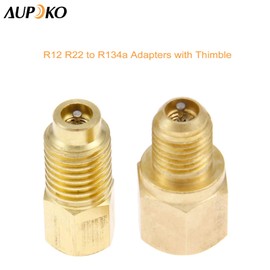 Aupoko R12 R22 to R134a Adapters, R134A Refrigerant Tank/Vacuum Pump Port Connection Adapters - 1/4" SAE Female x 1/2" ACME Male - Refrigeration Handling Charging Tool