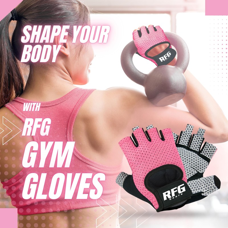 Repton Fitness Gears Gym Gloves with Wrist Strap, Weight Lifting