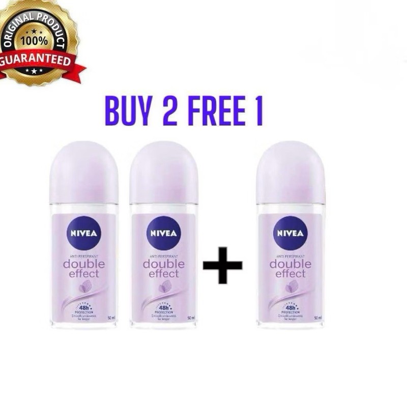 Buy 2 Free 1 Nivea Men & Women Deodorant Roll-On