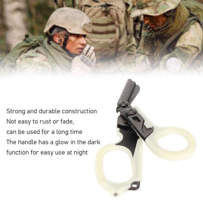 Emergency Response Shears with Glass Breaker Stainless Steel Plastic Luminous