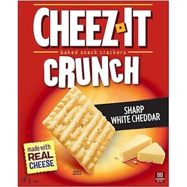 Cheez - It Crunch Sharp White Cheddar - 191g Box - Baked Snack Cracker - Cheez It