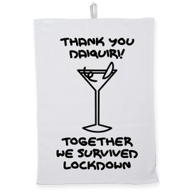 Hippowarehouse Thank You Daquiri We Survived Lockdown Tea Towel Eco Printed Dish Cloth Kitchen accessory 50cmx70cm 100% Cotton