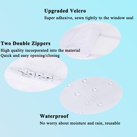 5M (196") Mobile Air Conditioner Window Seal for Casement Windows, Window Vent Kit, Easy Installation, Fit for Portable Air Conditioner, Dryer(White)