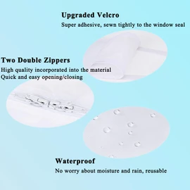 5M (196") Mobile Air Conditioner Window Seal for Casement Windows, Window Vent Kit, Easy Installation, Fit for Portable Air Conditioner, Dryer(White)