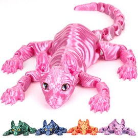 WQXWNFBA 3D Printed Sphynx Cat, 12 Inch Realistic Hairless Cat,3D Printed Animals with Flexible Articulated Joints, Fidget Toy Adults for Stress Relief, Home Office Decor Desk Toys (Pink)