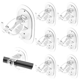 MIMARMZ 6PCS No Drill Curtain Brackets - Self Adhesive Curtain Rod Holders - No Drilling, Nail Free, Adjustable for Bathroom, Living Room, Kitchen