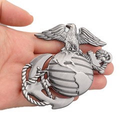 US Marine Corps Truck Emblem Hawk Funny Car Badge for EGA Sticker Auto Motorcycles Exterior Accessories (Silver)