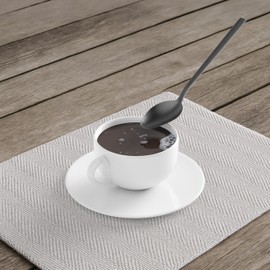 AGYO Bond Nero – Set 3 Cucchiai da Tavola 21 cm in Acciaio Inox 18/10 con Rivestimento PVD Opaco, Manico Sottile Ergonomico, Antiruggine, Lavabili in Lavastoviglie
