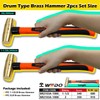 WEDO 2PCS Brass Hammer Set,1/2lb&1-1/2lb,Sledge Hammer Kit,Solid Brass Mallet Hammer,Fiberglass