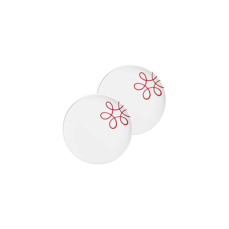 GMUNDNER KERAMIK Pur Flamed Red Set of 2 Dinner Plates