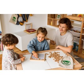 Natureich Hundertertafel Montessori Mathematik Puzzle Spielzeug Holz zum Zahlen Lernen mit Zahlenfeldern Ziffern ab 3 Jahre