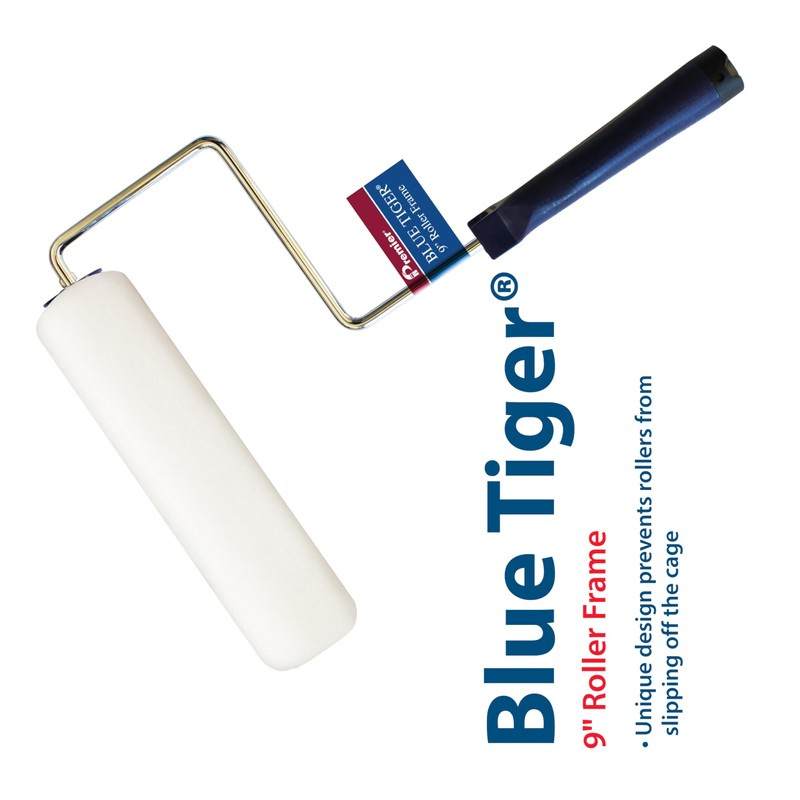 9" Premier Paint Roller 9IF-1000 Roller Frame Blue Tiger No