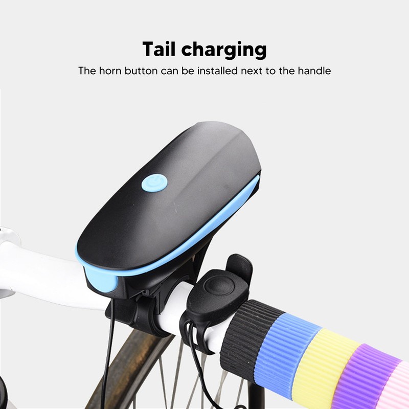 Bike Light with Horn 3 Lighting Modes USB Charging Waterproof