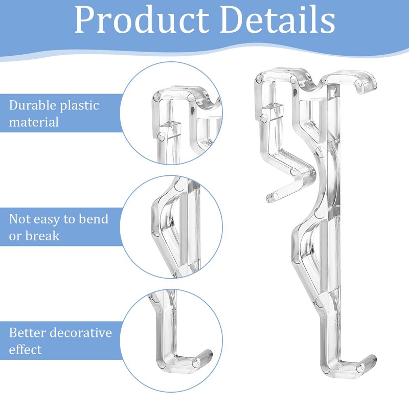 Ymapinc 2.5 Inch Valance Clips for Blinds, 6Pcs Clear Plastic
